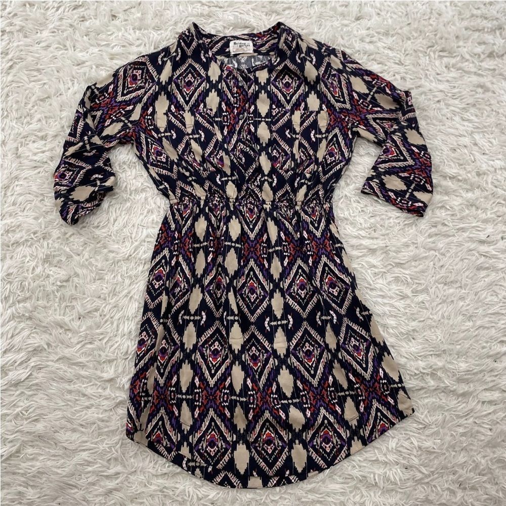 Anthropologie Holding Horses Boho Shirt Dress Womens 4 Festival Southwest Aztec